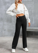 Load image into Gallery viewer, Fondamentale High-Waist Wide-Leg Trousers with Pocket Detailing
