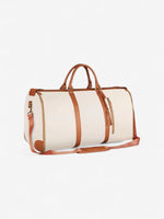 Load image into Gallery viewer, Évasion Weekender Duffel Bag | Cream and Tan Travel Holdall
