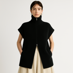 Load image into Gallery viewer, Ribbed Knit Zip Vest | High Neck | Oversized Fit
