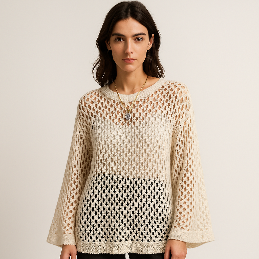 Clarté Open-Knit Sweater | Crochet Texture | Light Summer Layer