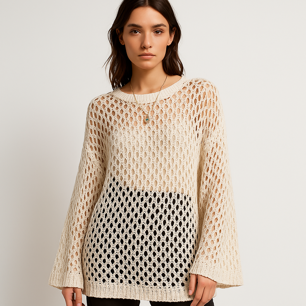 Clarté Open-Knit Sweater | Crochet Texture | Light Summer Layer