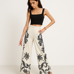 Load image into Gallery viewer, Tropical Wide-Leg Trousers | High Waist | Lightweight Summer Elegance

