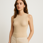 Load image into Gallery viewer, Ribbed Knit Tank Top | Sculpted Fit | Minimalist Design

