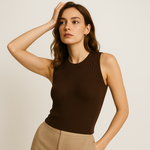 Load image into Gallery viewer, Ribbed Knit Tank Top | Sculpted Fit | Minimalist Design
