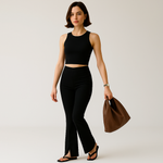 Load image into Gallery viewer, Slim Fit Split-Hem Trousers | Sculpting Silhouette | Modern Minimalist
