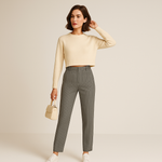 Load image into Gallery viewer, Pinstripe Relaxed Trousers | Elastic Waist | Effortless Modern Tailoring
