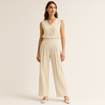 Load image into Gallery viewer, Pleated High-Waist Trousers | Flowing Wide Leg | Contemporary Minimalism

