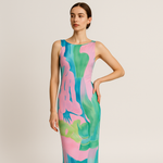 Load image into Gallery viewer, Clarté Abstract Maxi Dress | Watercolour Print | Sleeveless Fit
