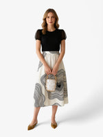 Load image into Gallery viewer, A-line Midi Skirt | High Waist | Abstract Print

