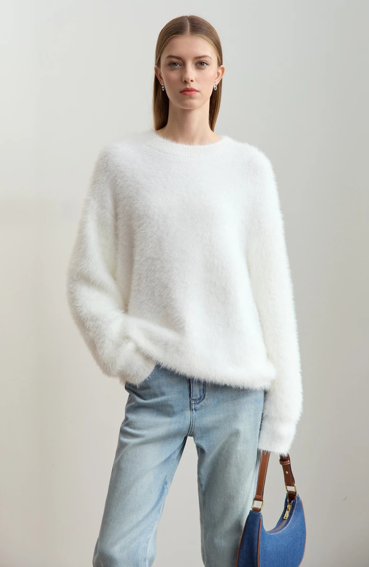 Fondamentale Fuzzy Knit Sweater | Relaxed Fit | Soft Texture