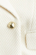 Load image into Gallery viewer, Long Wool Blend Coat | Chevron Weave | Double Breasted Gold Buttons
