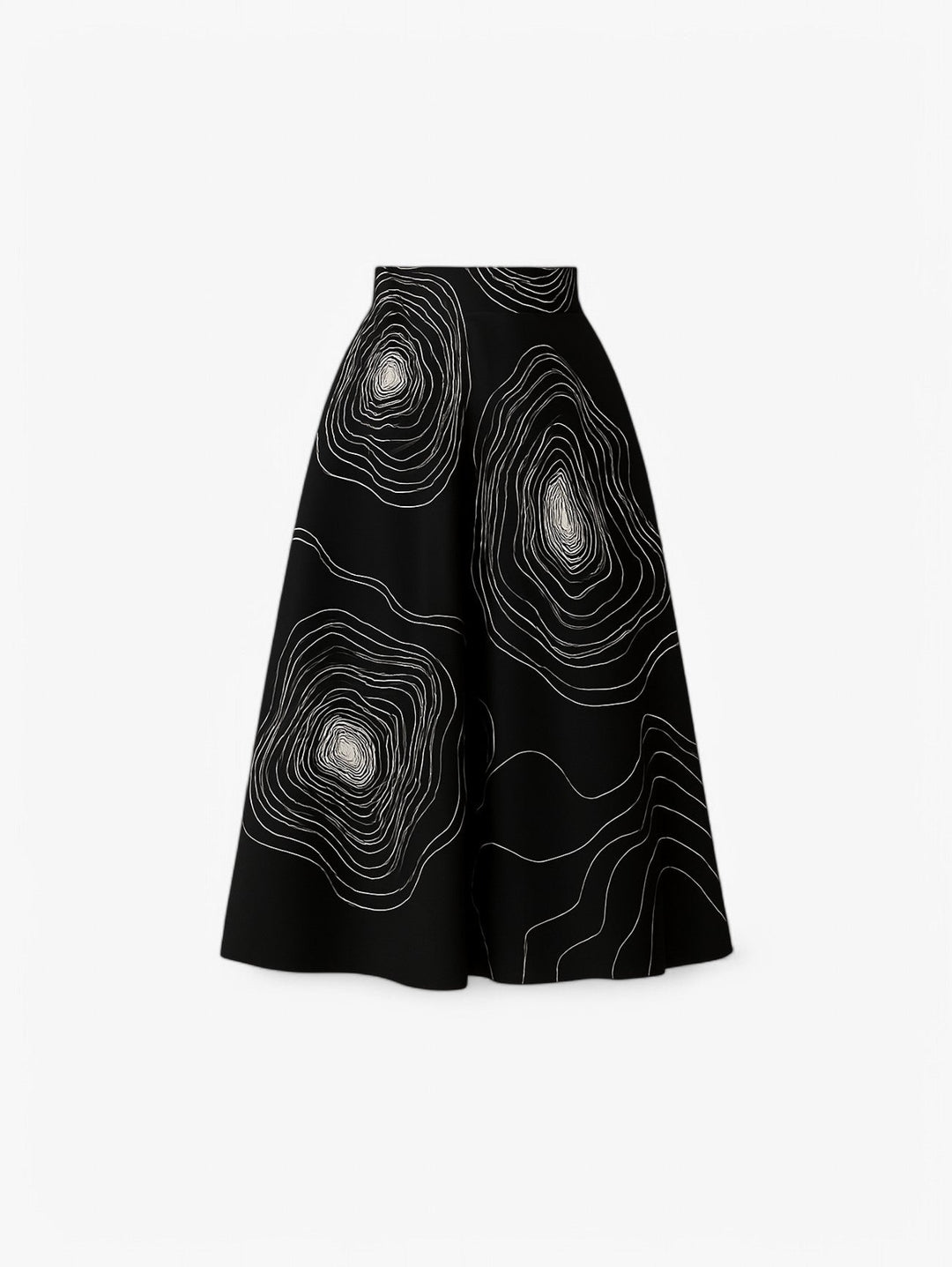 A-line Midi Skirt | High Waist | Abstract Print