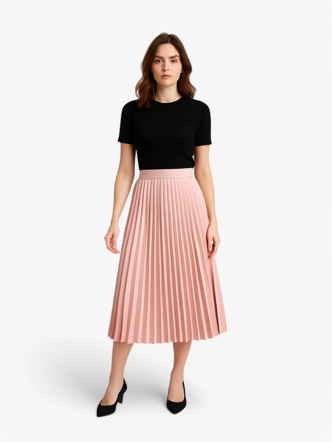 Jupe Midi Plissée | Haute Taille | Silhouette A-line