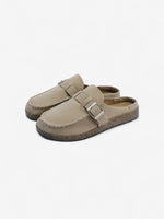 Load image into Gallery viewer, Jada Slip-On Mules | Faux Suede Clogs with Buckle Detail
