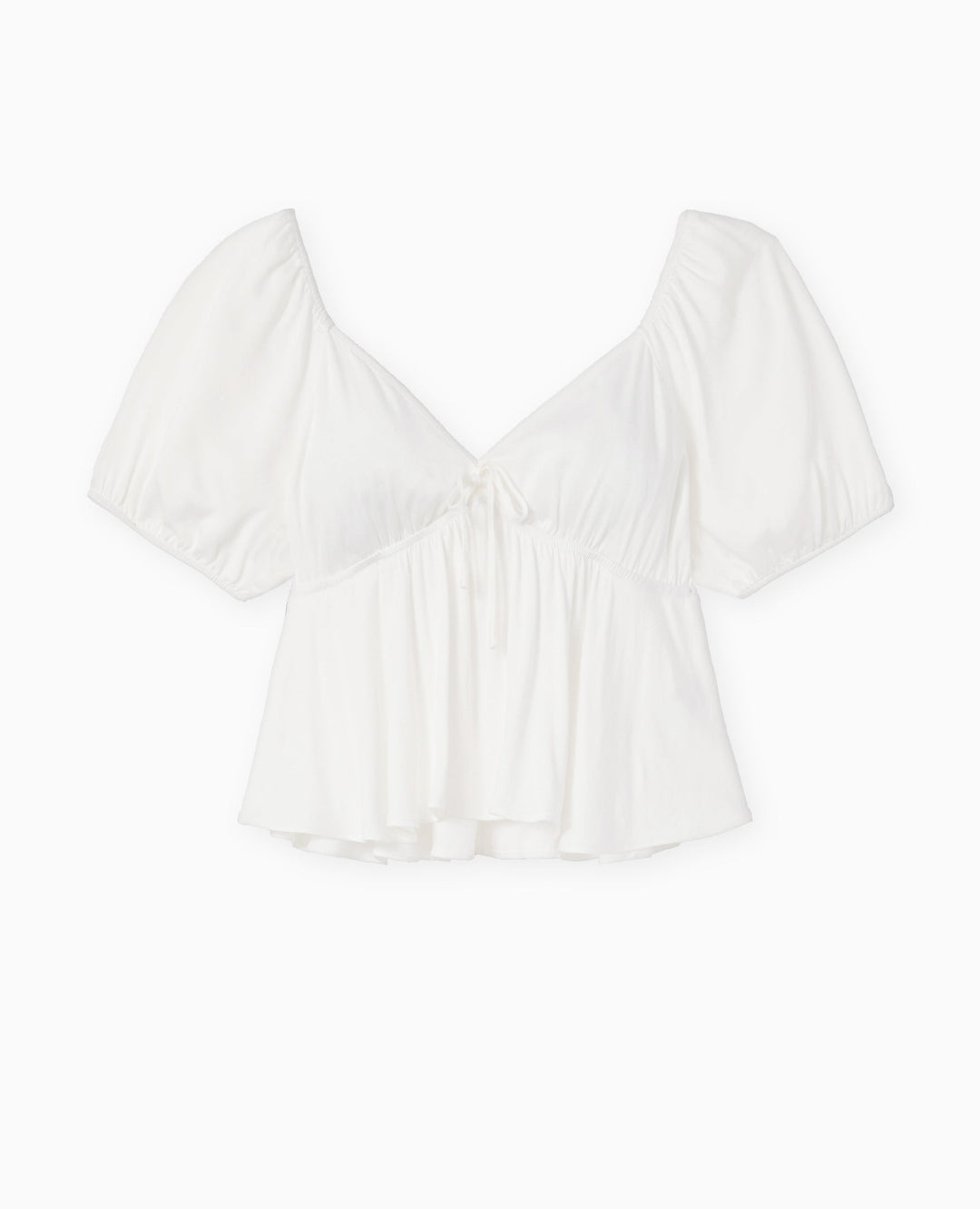 Peplum Blouse | Puff Sleeves | V-Neck | Light Summer Top