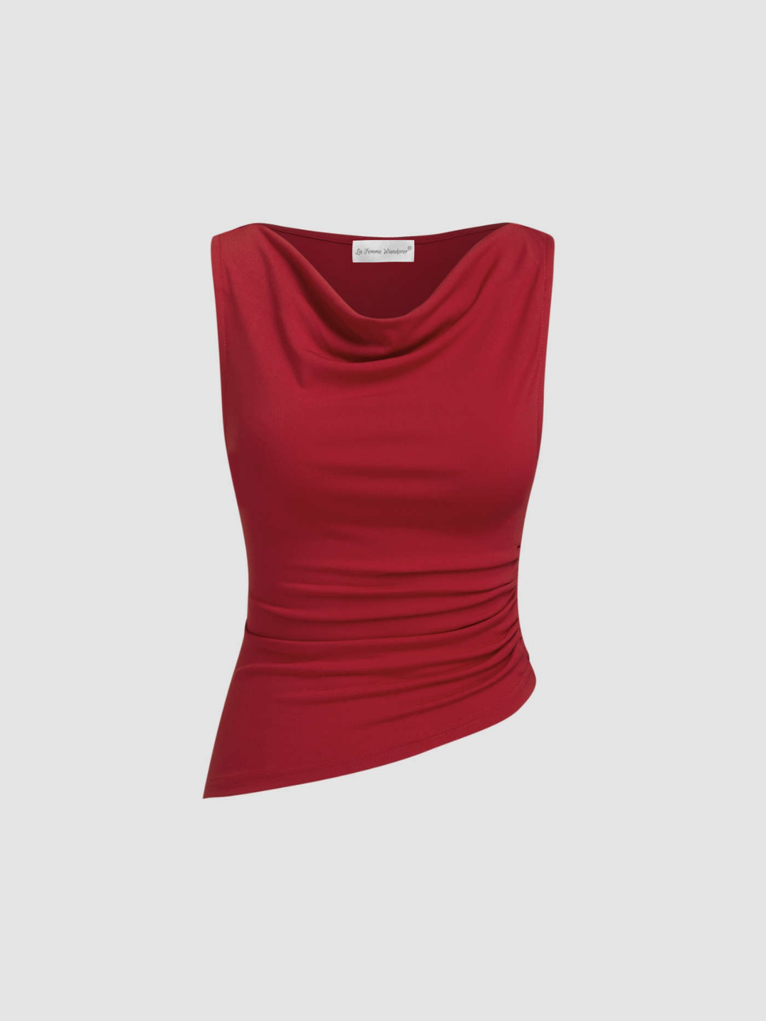 Draped Cowl Neck Sleeveless Top | Lightweight Knit