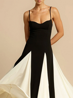 Load image into Gallery viewer, Lueur Angélique Maxi Dress | Two-Tone Fit and Flare, Spaghetti Straps

