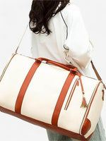 Load image into Gallery viewer, Évasion Weekender Duffel Bag | Cream and Tan Travel Holdall
