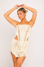 Load image into Gallery viewer, Métier Knit Mini Set | Strapless Distressed Weave | Beach Edition
