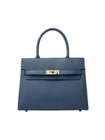 Load image into Gallery viewer, Métier Structured Leather Handbag | Gold Turn-Lock Closure
