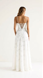 Load image into Gallery viewer, Minuit Naya Lace Maxi Dress | Sheer Overlay | Spaghetti Straps
