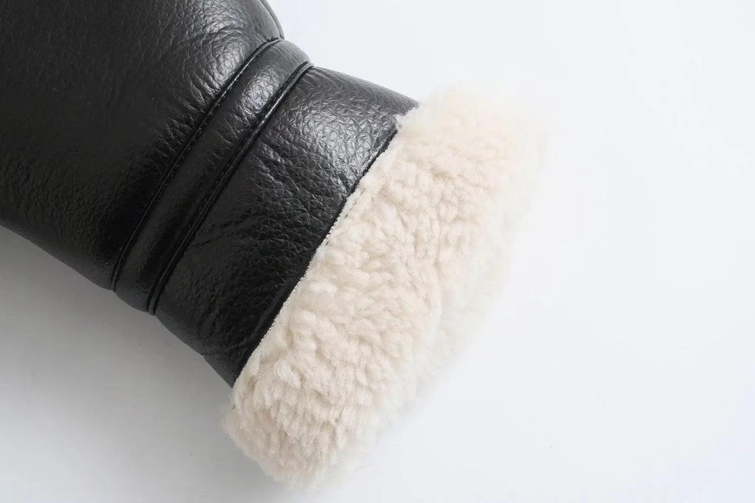 Faux Shearling Aviator Jacket | Short Fit | Contrast Collar