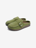 Load image into Gallery viewer, Jada Slip-On Mules | Faux Suede Clogs with Buckle Detail

