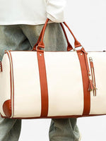 Load image into Gallery viewer, Évasion Weekender Duffel Bag | Cream and Tan Travel Holdall
