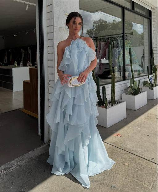 Robe Livora Maxi Ruffle | Halterneck | Chiffon