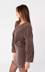 Load image into Gallery viewer, Minuit Knit Mini Dress Set | V-Neck Sweater &amp; Skirt | Soft Blended Yarn
