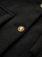 Load image into Gallery viewer, Fondamentale Black Tweed Jacket | Gold Buttons | Structured Short Fit
