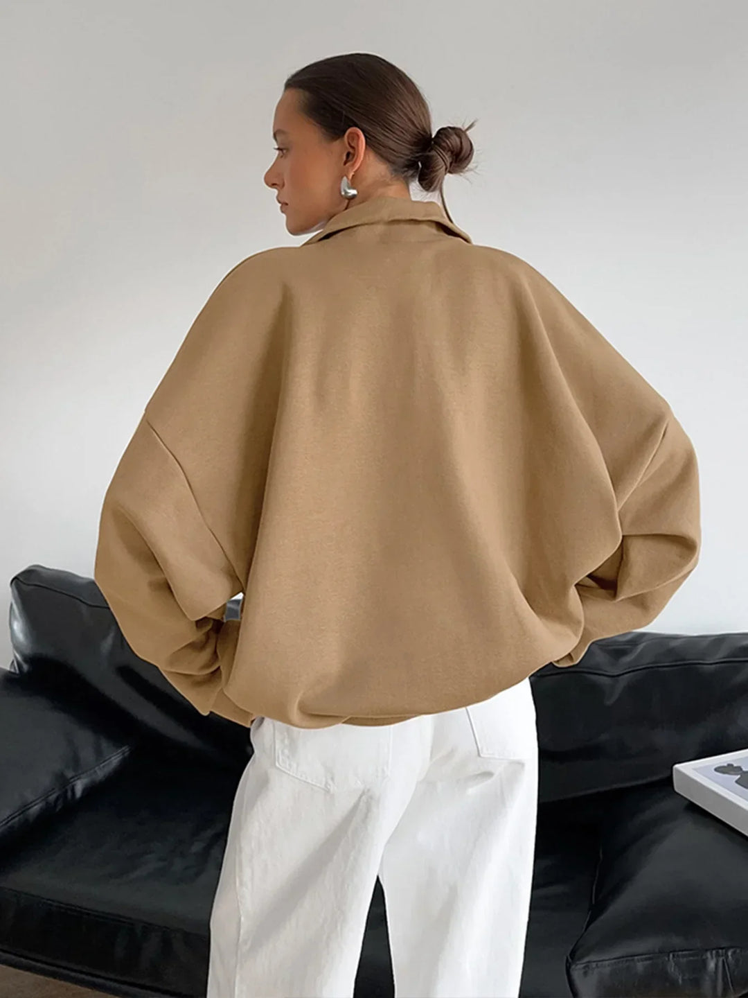 Fondamentale Lapel Zipper Pullover Sweatshirt | Relaxed Fit | Autumn Winter