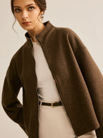 Load image into Gallery viewer, Minimalist Stand-Collar Jacket | Cropped Silhouette | Refined Casual
