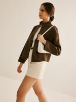 Load image into Gallery viewer, Minimalist Stand-Collar Jacket | Cropped Silhouette | Refined Casual
