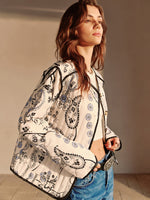 Load image into Gallery viewer, Embroidered Cotton Jacket | Floral Print | Bohemian-Inspired
