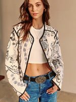 Load image into Gallery viewer, Embroidered Cotton Jacket | Floral Print | Bohemian-Inspired
