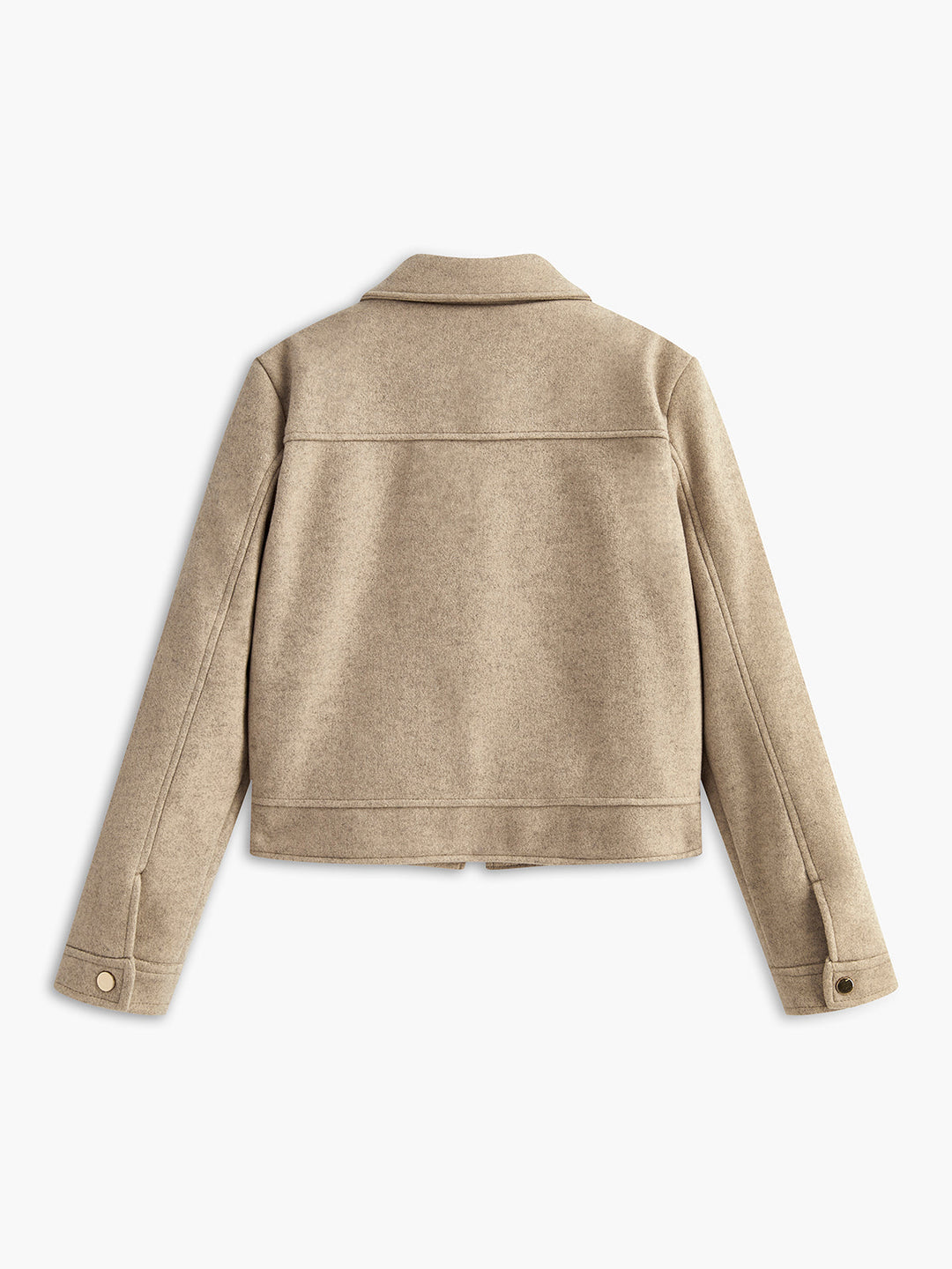 Wool Blend Short Jacket | Structured Fit | Zip Front