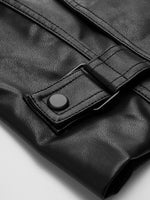 Load image into Gallery viewer, Métier Cropped Leather Jacket | Oversized Lapel | Structured Silhouette
