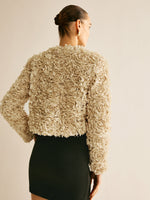 Load image into Gallery viewer, Textured Short Jacket | 3D Floral Design | Elegant Statement Piece
