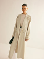 Load image into Gallery viewer, Wool Blend Long Coat | Double Breasted | Belted Silhouette
