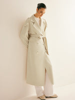 Load image into Gallery viewer, Wool Blend Long Coat | Double Breasted | Belted Silhouette
