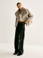 Load image into Gallery viewer, Faux Fur Short Jacket | Oversized Collar | Winter Statement Style

