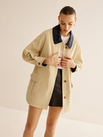 Load image into Gallery viewer, Cotton Jacket | Contrast Collar | Scandinavian-Inspired
