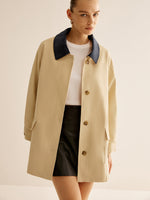 Load image into Gallery viewer, Cotton Jacket | Contrast Collar | Scandinavian-Inspired
