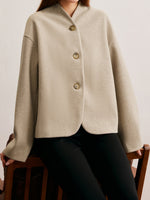 Load image into Gallery viewer, Short Wool Blend Jacket | V-Neck | Minimalist Silhouette
