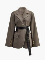Load image into Gallery viewer, Structured Belted Blazer | Oversized Fit | Modern Tailoring - Amouvelle
