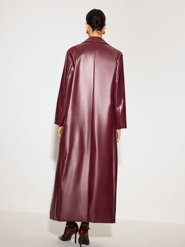 Minuit Long Vinyl Coat | Single-Breasted | Gloss Finish