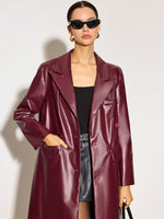 Load image into Gallery viewer, Minuit Long Vinyl Coat | Single-Breasted | Gloss Finish
