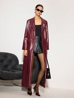 Load image into Gallery viewer, Minuit Long Vinyl Coat | Single-Breasted | Gloss Finish
