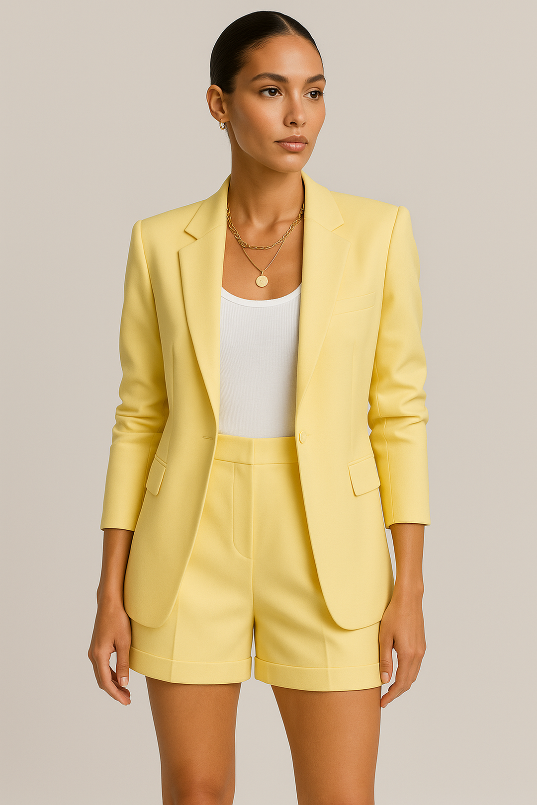 Blazer and High Waist Shorts Set | Summer Tailoring